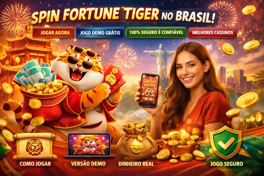 Fortune Tiger no Brasil com destaque para demo, dinheiro real, jogo seguro e visão geral do site em imagem horizontal